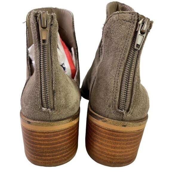 Steve Madden Lancaster Womens Taupe Gray Suede Leather Ankle Boots Booties sz 8 - Picture 11 of 16